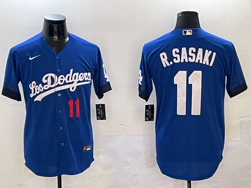 Men Los Angeles Dodgers #11 R Sasaki blue 2025 MLB nike jersey style 26->los angeles dodgers->MLB Jersey